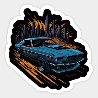 Ford Boss 302 Mustang Vintage Car Sticker